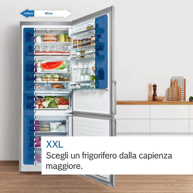 Réfrigérateur combiné Bosch KGN86AIDR Série 6 631 litres Classe D No Frost (H 186 x L 86 x P 81 cm) Acier anti-traces de doigts