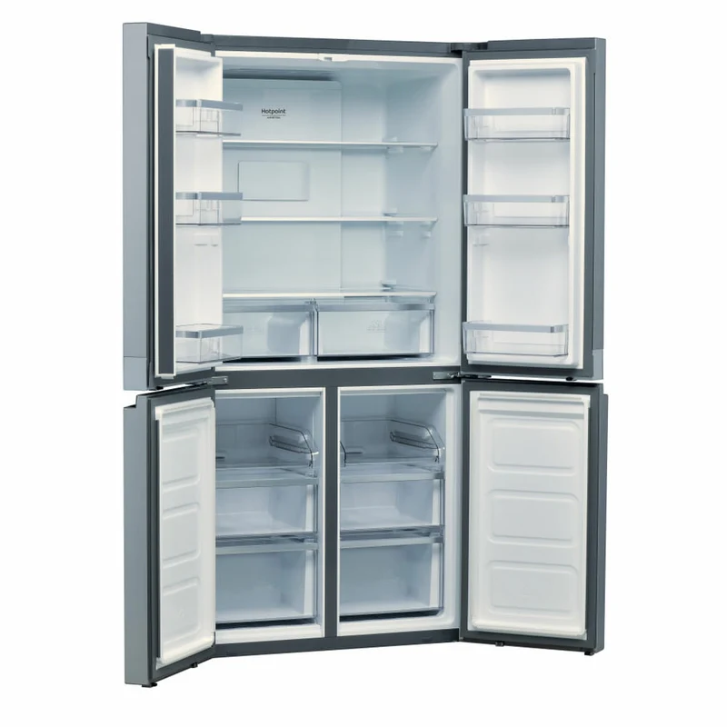 Réfrigérateur américain Hotpoint HAQ9 E1L 610 litres, classe F, No Frost, 4 portes (H 187,4 x L 90,9 x P 69,8 cm), acier inoxydable, écran tactile LED Super Cool