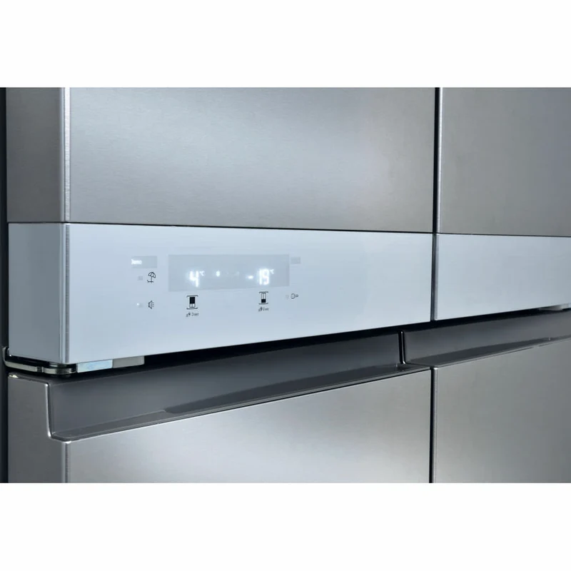 Réfrigérateur américain Hotpoint HAQ9 E1L 610 litres, classe F, No Frost, 4 portes (H 187,4 x L 90,9 x P 69,8 cm), acier inoxydable, écran tactile LED Super Cool