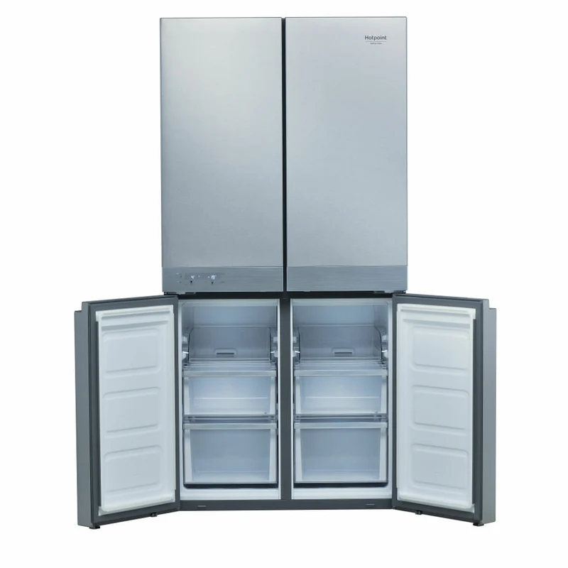 Réfrigérateur américain Hotpoint HAQ9 E1L 610 litres, classe F, No Frost, 4 portes (H 187,4 x L 90,9 x P 69,8 cm), acier inoxydable, écran tactile LED Super Cool
