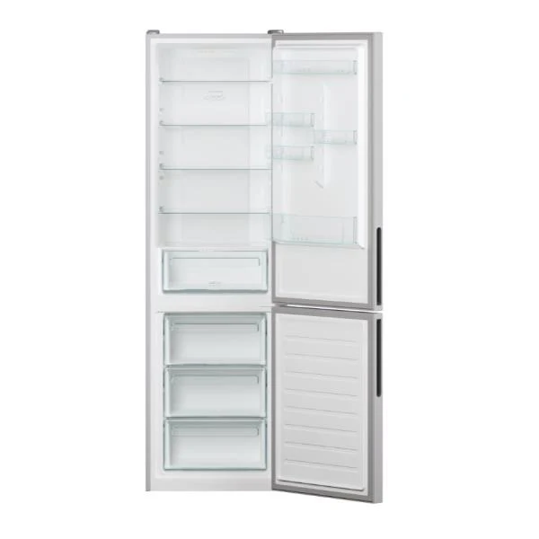 Réfrigérateur combiné Candy CCE4T620DS 377 litres, classe D, No Frost (H 200 x L 59,5 x P 65,8 cm), argent, Wi-Fi