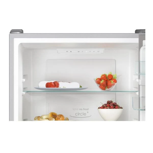 Réfrigérateur combiné Candy CCE4T620DS 377 litres, classe D, No Frost (H 200 x L 59,5 x P 65,8 cm), argent, Wi-Fi