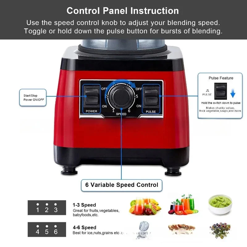 Versatile 2200W Power Blender Mixer Kitchen Tool