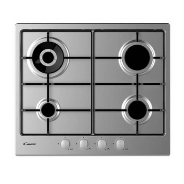 Plaque de cuisson à gaz 4 brûleurs Candy CHW6BR4WX Smart Collection (L59,5 x P51) en acier inoxydable