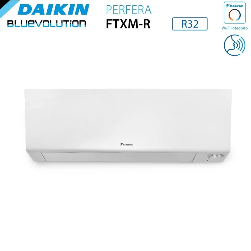 Climatiseur mural Daikin Bluevolution Quadri Split Inverter FTXM/R PERFERA série 7+9+9+21 avec 4MXM80A R-32, Wi-Fi intégré, 7000+9000+9000+21000 BTU/h, garantie italienne