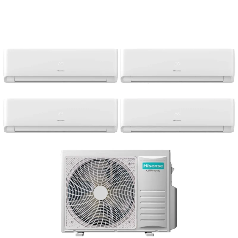Climatiseur quadri-split inverter Hisense série ECOSENSE 9+9+9+18 avec 4AMW105U4RAA R-32 Wi-Fi intégré 9000+9000+9000+18000