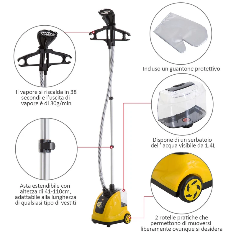 Fer à repasser vapeur vertical professionnel Easycomfort 1,4 L, puissance 1950 W