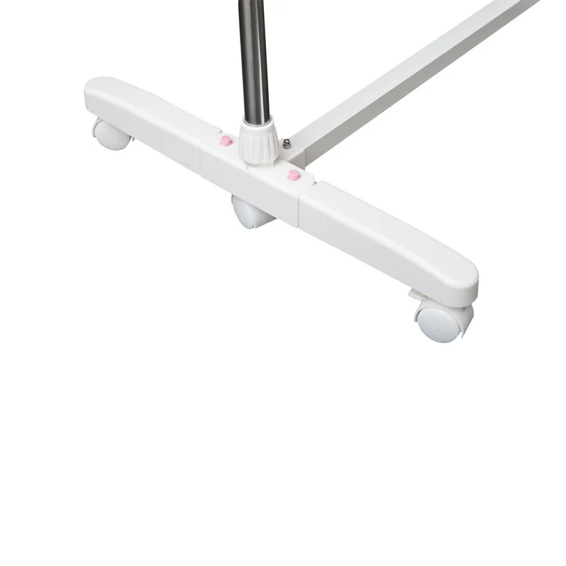 Étendoir à linge vertical pliable EasyComfort en acier et plastique avec 6 roulettes et 4 étagères réglables, 142 x 55 x 172 cm
