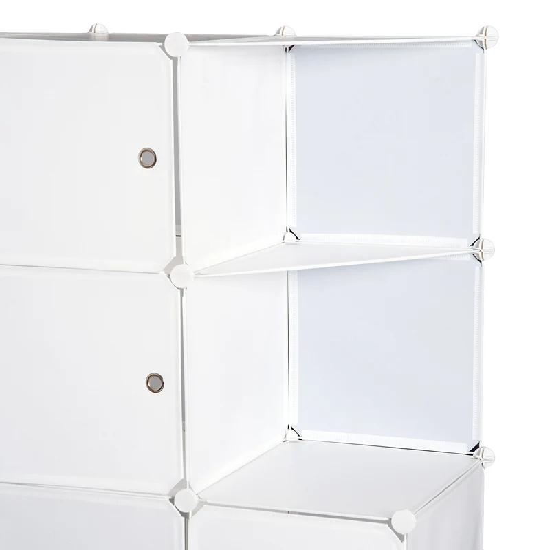 Armoire modulaire Easycomfort à 10 cubes, étagère à chaussures modulaire blanche, 111 × 47 × 145 cm
