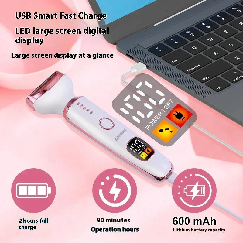 Five-In-One Lady Body Hair Shaver Women's Electric Private Part Hair Trimmer Device