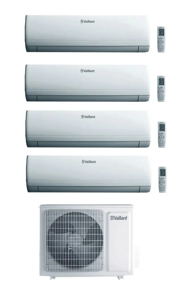 Climatiseur quadri-split inverter Vaillant climaVAIR INTRO 9000+9000+9000+12000 BTU avec VAF8-080W4NO 9+9+9+12 Wi-Fi en option