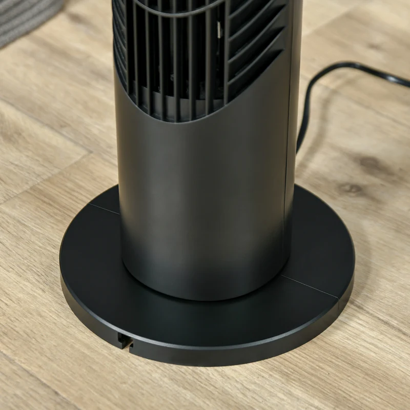 Ventilateur colonne Easycomfort avec télécommande jusqu'à 5 m, oscillation à 70°, 3 modes et 3 vitesses, minuterie 7,5 h, 40 W, noir, 18 x 78,5 cm