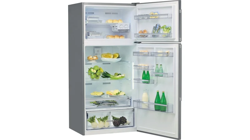 Réfrigérateur Whirlpool W84TE 72 x 2, 587 litres, double porte (H 186 x L 84 x P 75), classe E, acier inoxydable, No Frost, Freshbox, porte réversible 0°.