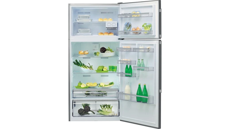 Réfrigérateur Whirlpool W84TE 72 x 2, 587 litres, double porte (H 186 x L 84 x P 75), classe E, acier inoxydable, No Frost, Freshbox, porte réversible 0°.