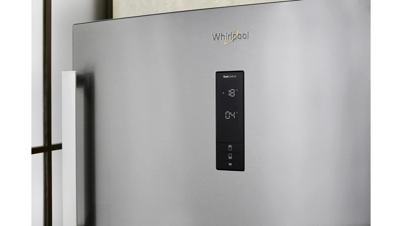 Réfrigérateur Whirlpool W84TE 72 x 2, 587 litres, double porte (H 186 x L 84 x P 75), classe E, acier inoxydable, No Frost, Freshbox, porte réversible 0°.