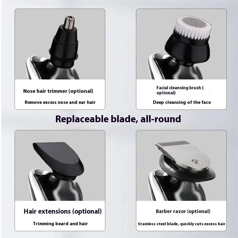 Intelligent Digital Display Four-In-One Electric Rechargeable Waterproof Shaver