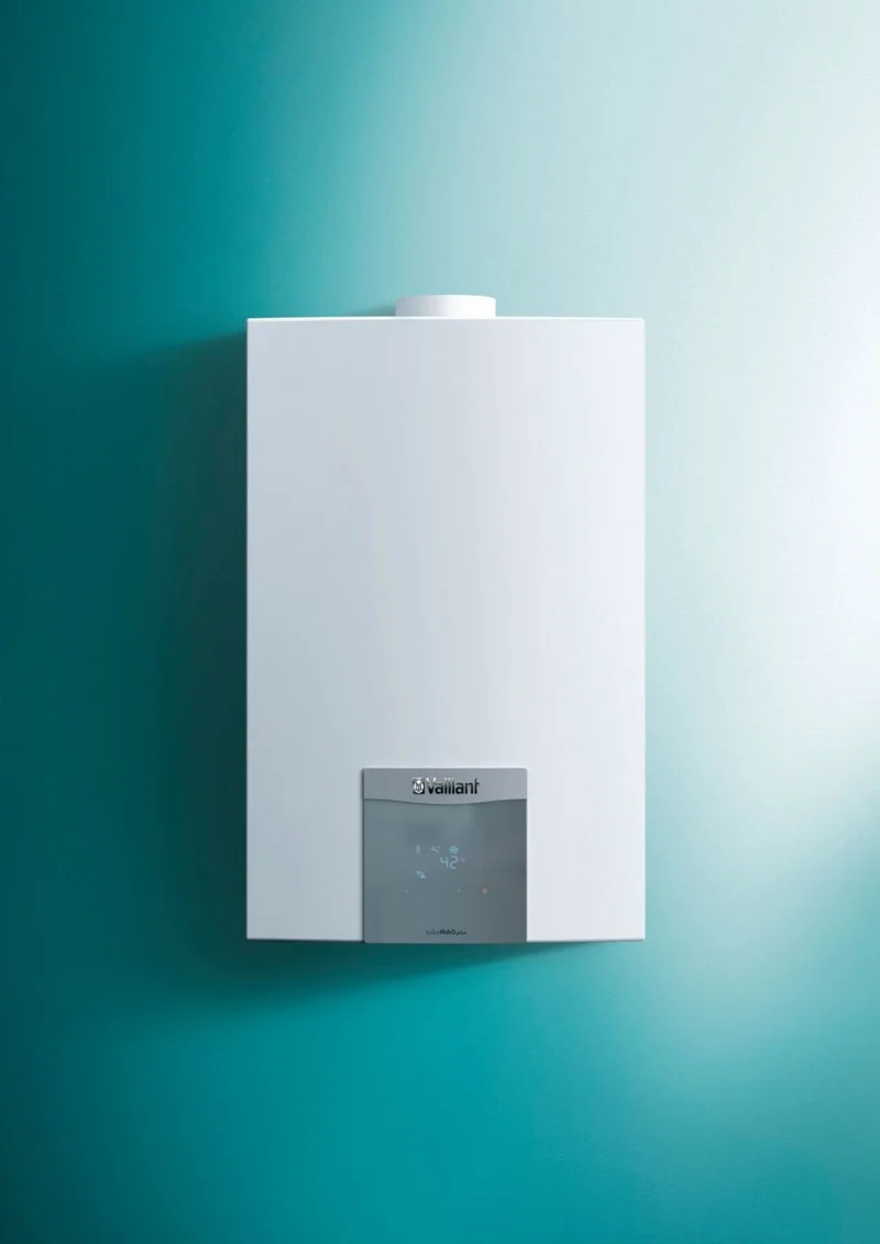 Chauffe-eau à gaz méthane Vaillant turboMAG Plus Low NOx 12 l MAG 125/1-5 RT, avec kit d'évacuation des gaz de combustion - NEUF