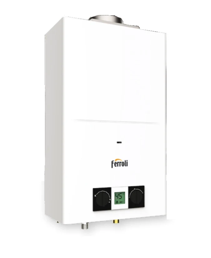 Chauffe-eau à gaz GPL Ferroli PEGASO ECO 14 à chambre ouverte et faibles émissions de NOx