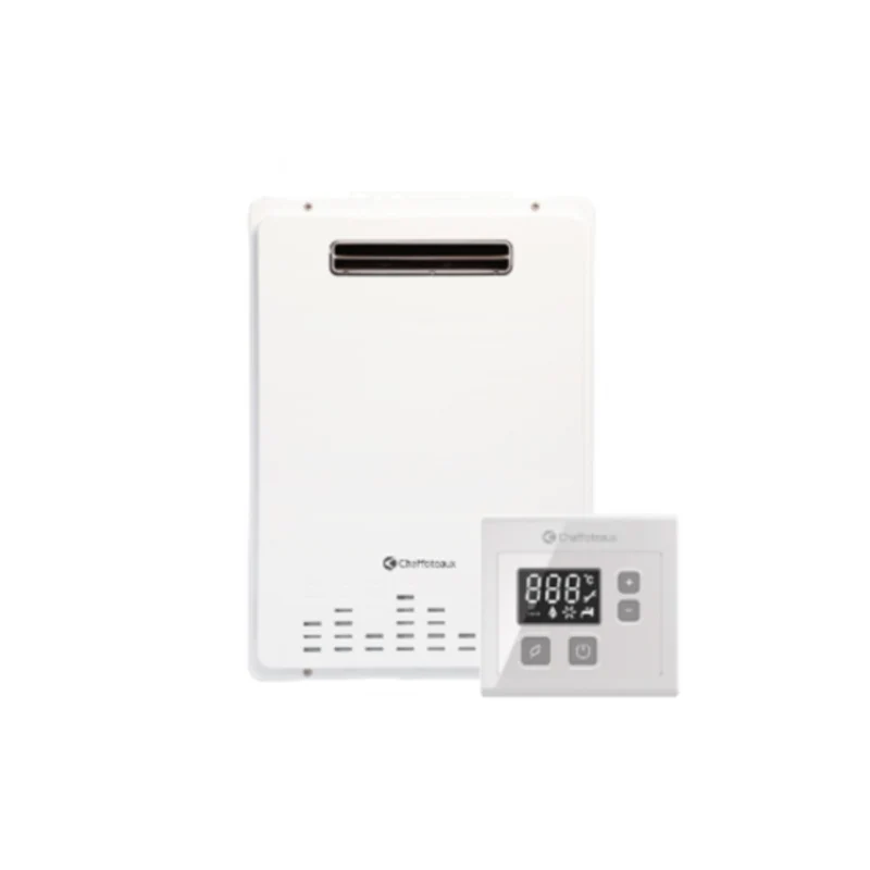 Chauffe-eau à gaz extérieur Chaffoteaux Avenir Plus LNX de 16 litres, code 3632468, faibles émissions de NOx et de méthane