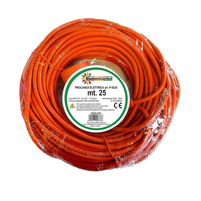Rallonge électrique pour machines de jardinage extérieur 2 x 1,5 V, 25 m