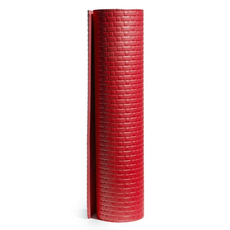 Tapis de yoga rouge souple pour fitness, salle de sport, pilates, 173 x 61 x 0,8 cm
