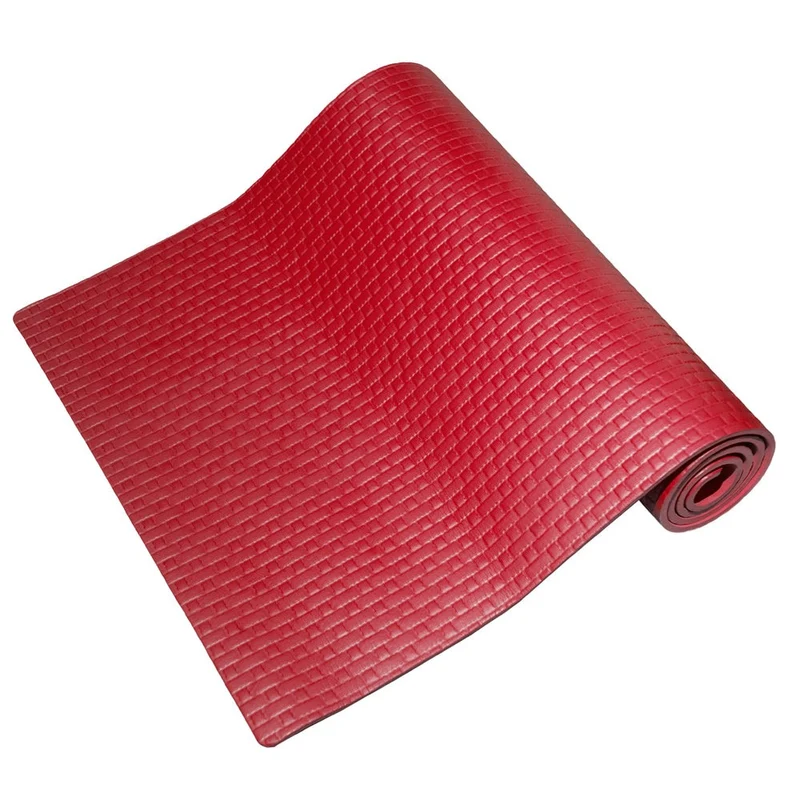 Tapis de yoga rouge souple pour fitness, salle de sport, pilates, 173 x 61 x 0,8 cm