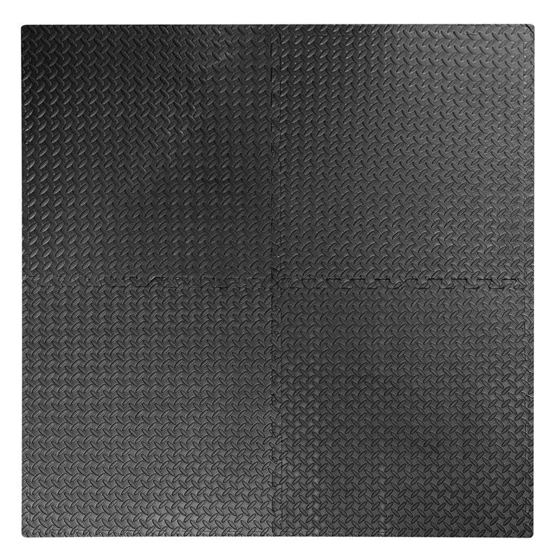 Tapis puzzle noir amande 4 pièces 60x60x1 pour aire de jeux intérieure pour enfants