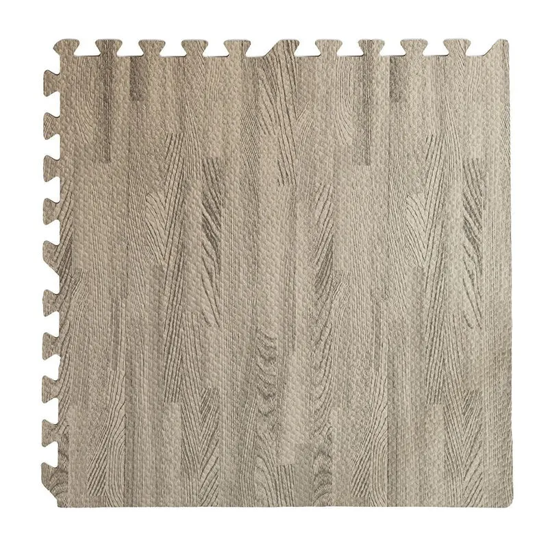 Tapis puzzle doux imitation bois de frêne (lot de 4), 60 x 60 x 0,8 cm, pour jeux d'intérieur d'enfants.