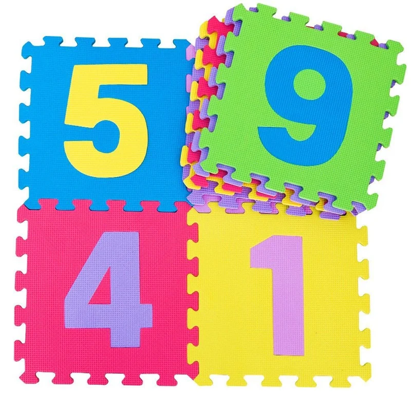 Tapis de jeu puzzle de 9 pièces (32 x 32 x 1 chiffres) pour enfants, idéal pour les jeux d'intérieur.