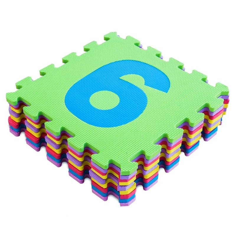 Tapis de jeu puzzle de 9 pièces (32 x 32 x 1 chiffres) pour enfants, idéal pour les jeux d'intérieur.