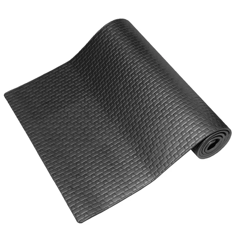 Tapis de yoga fitness pour salle de sport et pilates, souple, 173 x 61 x 0,8 cm, noir