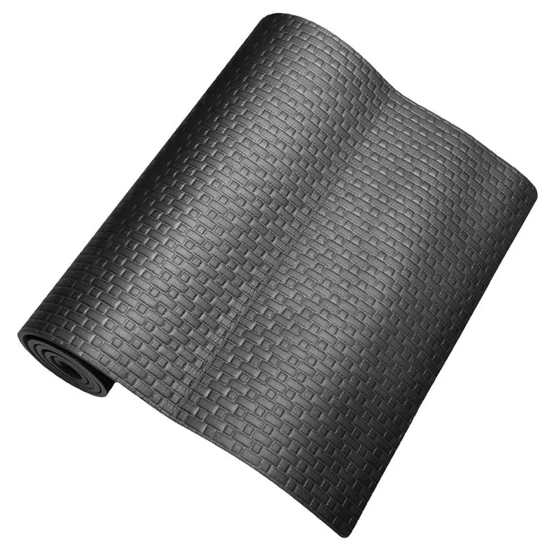 Tapis de yoga fitness pour salle de sport et pilates, souple, 173 x 61 x 0,8 cm, noir