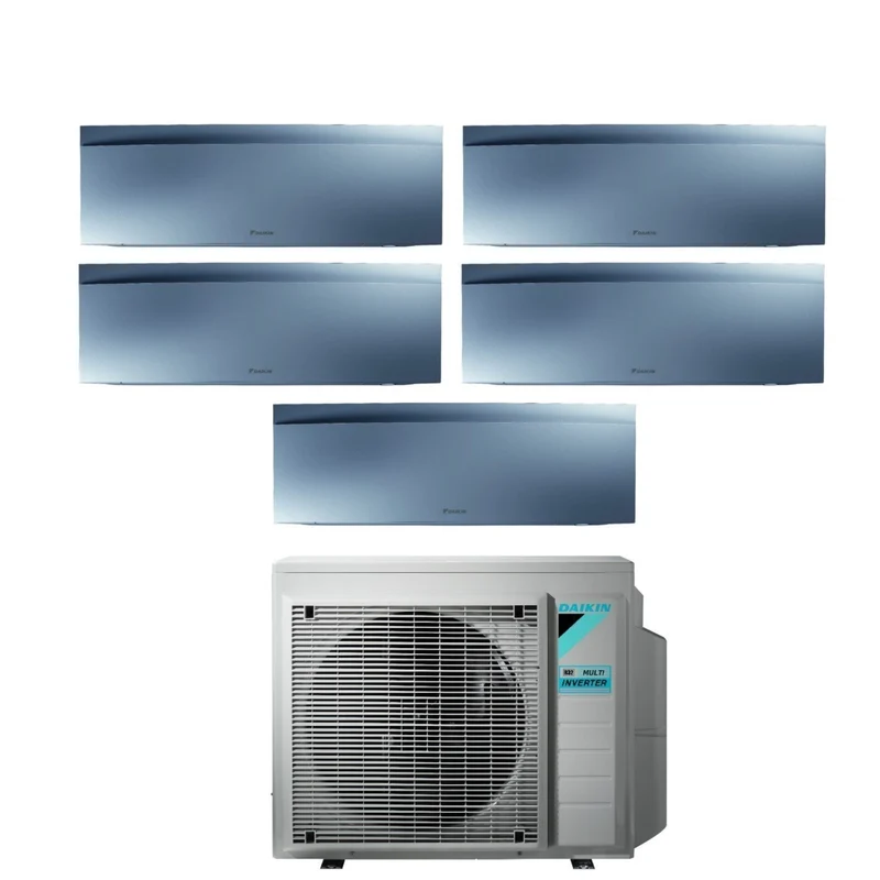Climatiseur penta-split inverter Daikin Bluevolution Penta EMURA SILVER III série 9+9+9+12+15 avec 5MXM90N R-32, Wi-Fi intégré, puissance 9000+9000+9000+12000+15000 BTU, couleur argent - Garantie italienne