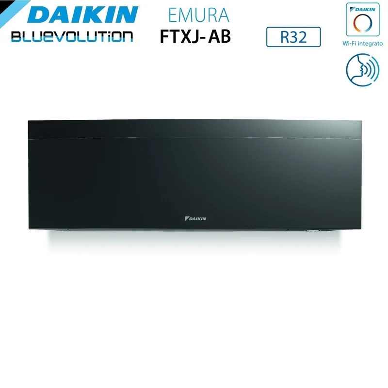 Climatiseur quadri-split inverter Daikin Bluevolution Quadri EMURA BLACK III série 7+7+9+12 avec 4MXM80N R-32, Wi-Fi intégré, puissance 7000+7000+9000+12000 BTU, couleur noire - Garantie italienne