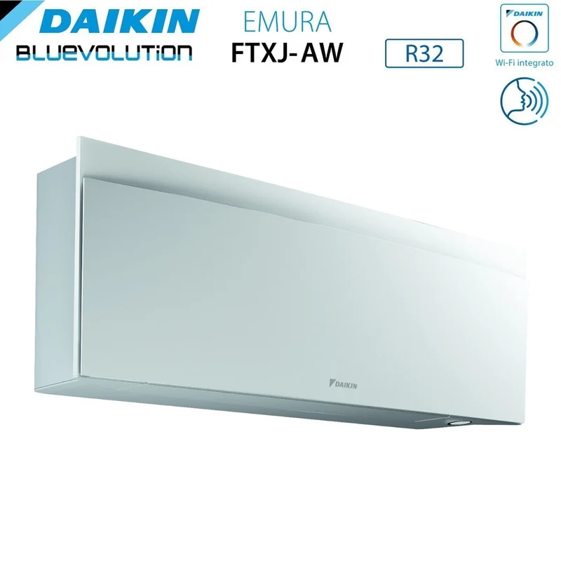 Climatiseur quadri-split inverter Daikin Bluevolution Quadri EMURA WHITE III série 7+9+18+18 avec 4MXM80N R-32, Wi-Fi intégré, puissance 7000+9000+18000+18000 BTU, couleur blanche - Garantie italienne