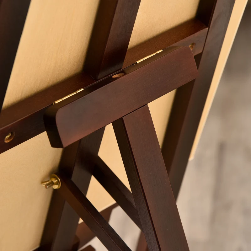 Chevalet de peinture professionnel Easycomfort pour atelier, hauteur et inclinaison réglables, en bois, 51,5 x 71,5 x 134,5 cm, couleur café