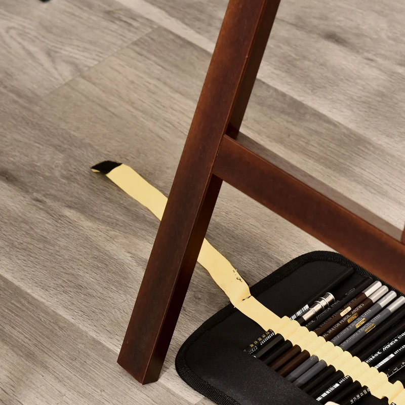 Chevalet de peinture professionnel Easycomfort pour atelier, hauteur et inclinaison réglables, en bois, 51,5 x 71,5 x 134,5 cm, couleur café
