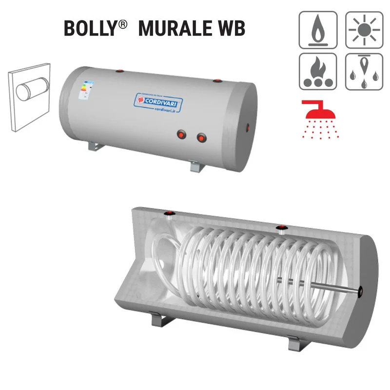 Chaudière Cordivari Polywarm modèle BOLLY MURALE WB 150 pour la production d'eau chaude sanitaire avec 1 échangeur fixe