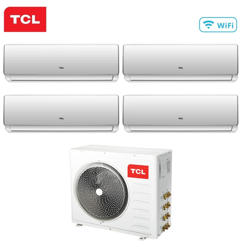 Climatiseur quadri-split inverter TCL série ELITE F2 9+9+9+12 avec MT3240 R-32 et Wi-Fi intégré 9000+9000+9000+12000