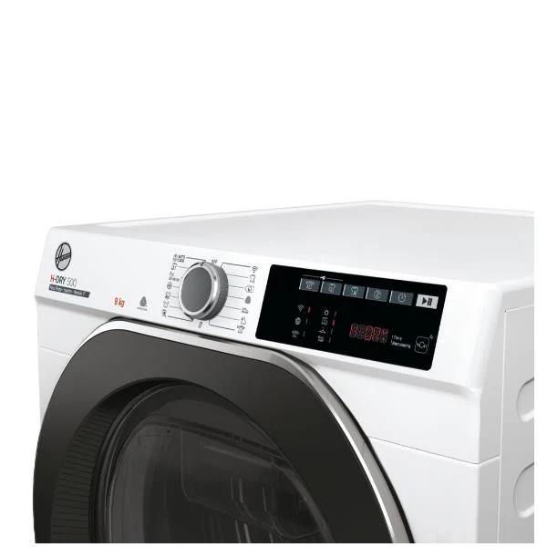 Sèche-linge à pompe à chaleur Hoover H-DRY 500 NDE H8A3TCBEXS-S 8 kg (H 85 x L 59,6 x P 58,5 cm) Classe A+++ Moteur Eco-Power Active Dry Fonctions supplémentaires avec l'application hOn