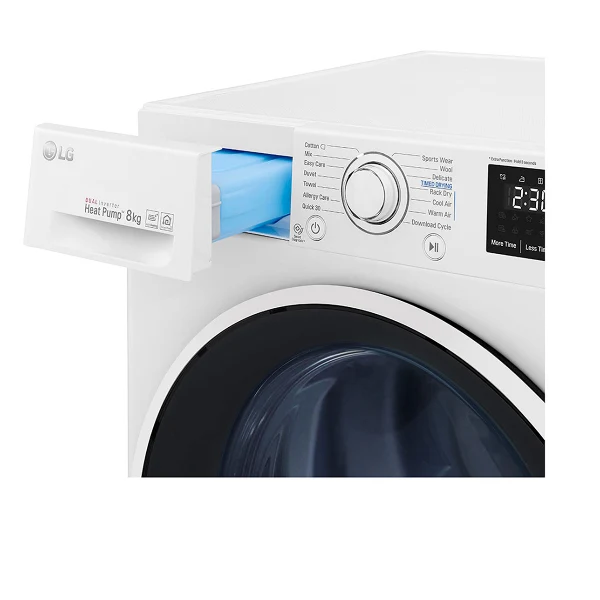 Sèche-linge LG RC80U2AV4D 8 kg à chargement frontal, double inverter, Eco Hybrid, Wi-Fi, classe A++