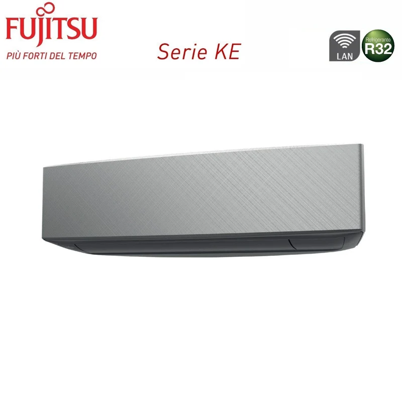 Climatiseur quadri-split inverter Fujitsu série KE SILVER 7+9+9+12 avec AOYG30KBTA4 R-32 Wi-Fi en option 7000+9000+9000+12000 BTU, couleur argent