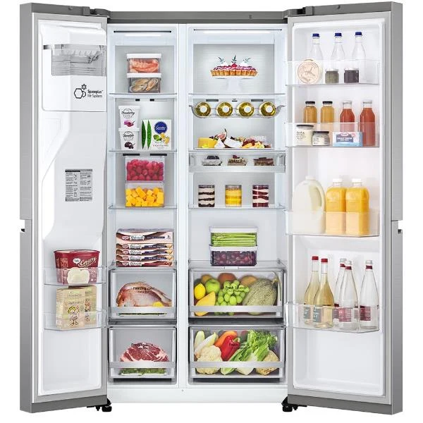 Réfrigérateur LG GSLV90PZAE à deux portes sans givre, classe E, 635 litres (H 179 x L 91,3 x P 73,5 cm), Wi-Fi, SmartThinQ, grande capacité, compresseur Smart Inverter