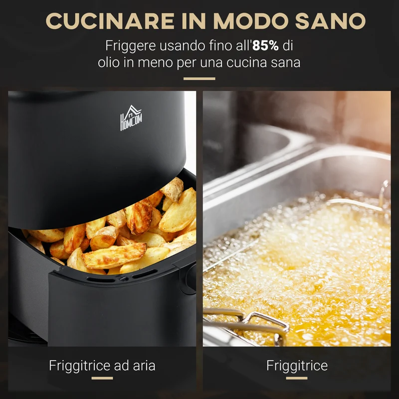Friteuse à air chaud EASYCOMFORT 12-en-1, 3 litres, 1300 W, avec 12 programmes, accessoires et écran LED, noire
