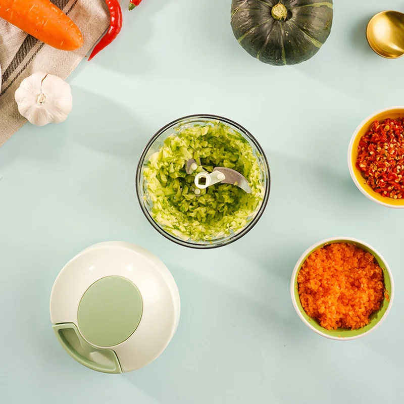 Easy Spin Multifunction 900ml Mint Vegetable Chopper - Effortless Food Preparation