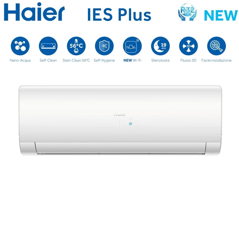 Climatiseur quadri-split inverter Haier série IES PLUS 7+7+12+15 avec 4U75S2SR3FA R-32 et Wi-Fi intégré 7000+7000+12000+15000 BTU - Neuf
