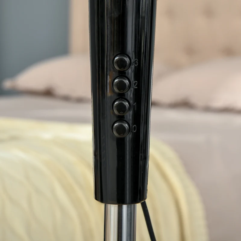 Ventilateur sur pied Easycomfort à 3 vitesses, hauteur réglable, angle d'inclinaison de 80°, PP, 60 x 60 x 90-120 cm, noir