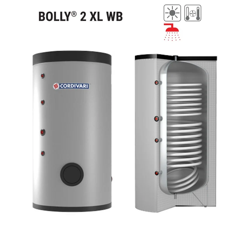 Chaudière Cordivari Polywarm modèle BOLLY XL WB 500 pour la production d'eau chaude sanitaire avec 2 échangeurs fixes