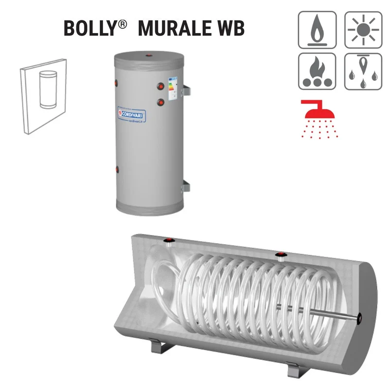 Chaudière Cordivari Polywarm modèle BOLLY MURALE WB 100 pour la production d'eau chaude sanitaire avec 1 échangeur fixe