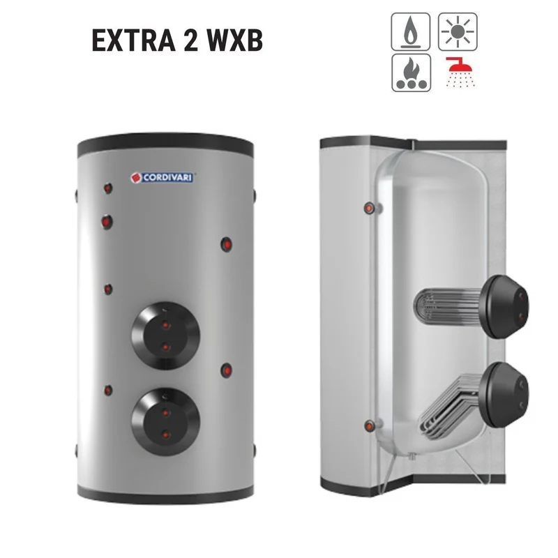 Chaudière Cordivari Polywarm modèle EXTRA 2 WXC 1000 avec 2 échangeurs amovibles en acier inoxydable 316L